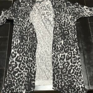 Chico's Monochrome Leopard Print Cardigan